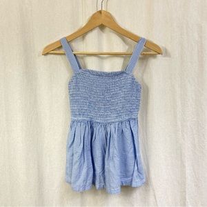Japna Blue Gingham Smocked Tank